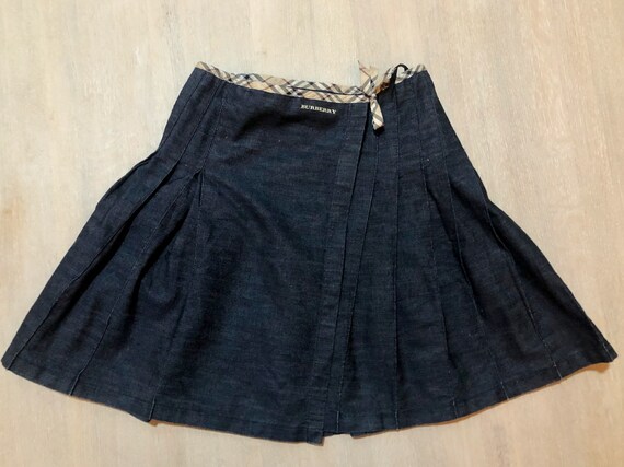 Burberry Vintage Wrap Skirt, Blue Denim Skater Ski