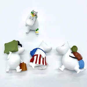 Moomin figures, 4 Piece set, Moomintroll, Snorkmaiden, Moominmamma and Moominpappa, Moomin Fan Gift