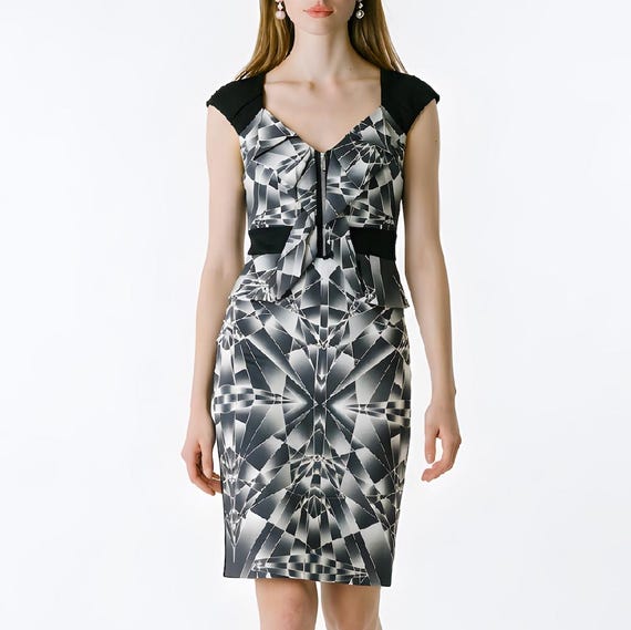 karen millen bodycon dress Orange Ribbed Bodycon Midi Dress main image 1