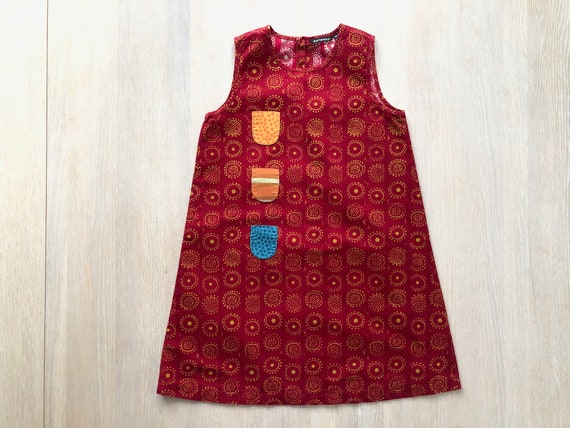 MARIMEKKO Iloinen Takki A-Line Dress, Girl's Red P