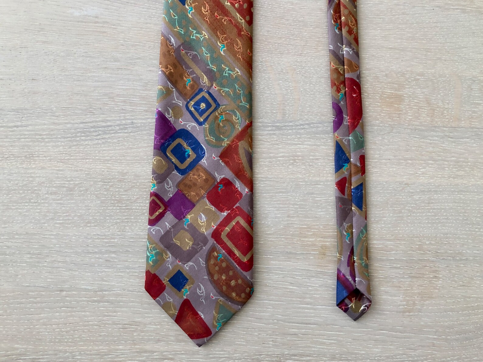 Colourful 90s Vintage Tie Polyester Necktie Novelty tie | Etsy