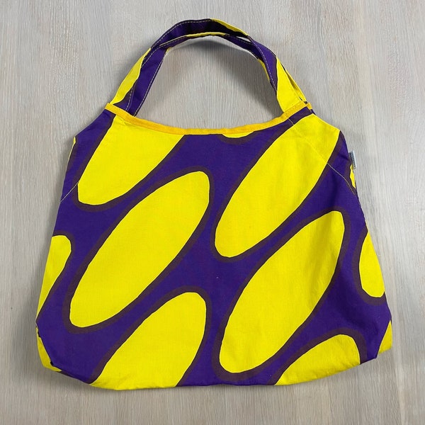 Large MARIMEKKO Tote bag, Oval print Shoulder bag, Birthday Gift for women