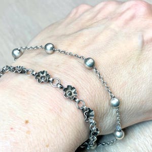 Vintage 813 Silver Flower Bracelet, Finnish Handmade Floral Link Jewelry, Antique Scandinavian Sterling Bracelet, Retro Silver Gift