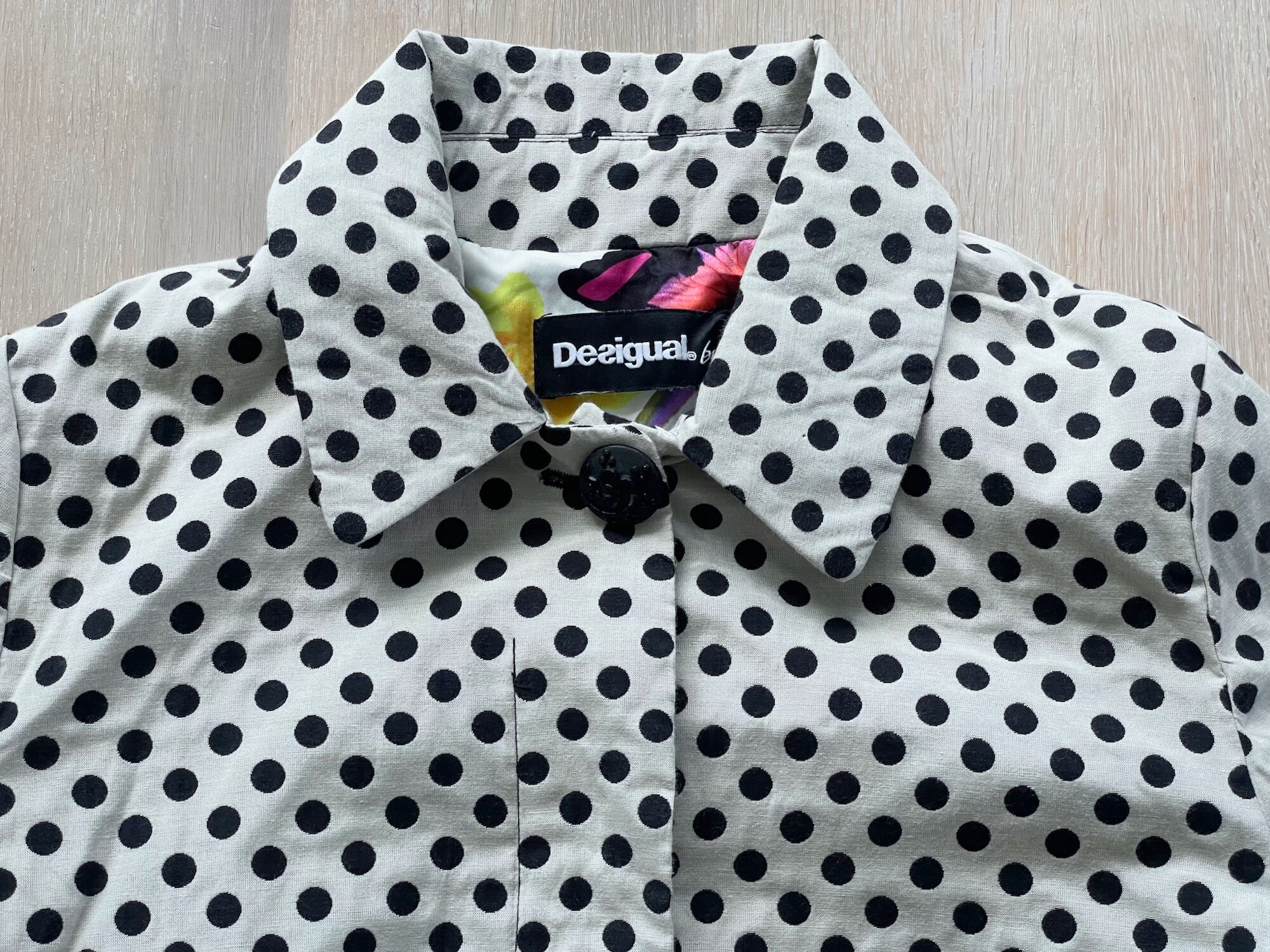 Trench-coat Vintage Tommy Hilfiger Noir Et Blanc à Pois - Taille M - Style Rétro Années 90