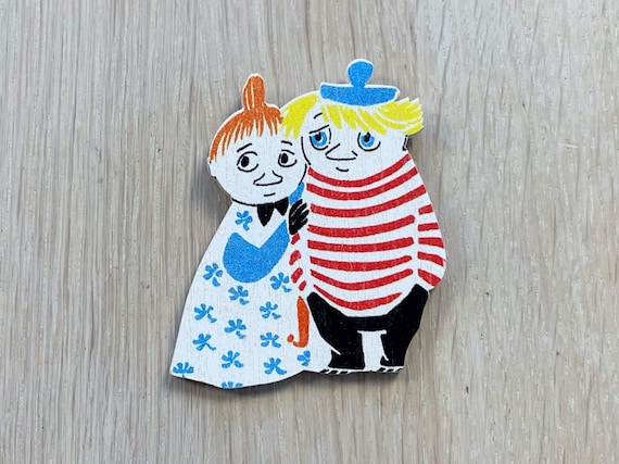 Moomin Wooden Fridge Magnet: Mymble and Tooticky, Scandinavian