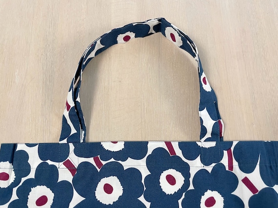 Marimekko Unikko Tote Bag, Blue Poppies Cotton Ba… - image 6