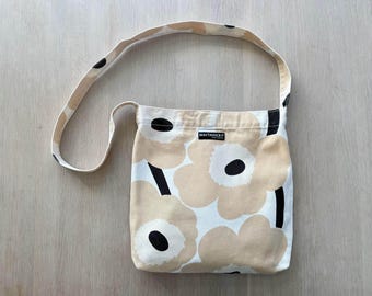 Marimekko Kivet Canvas Crossbody Bag: Black & White Finnish