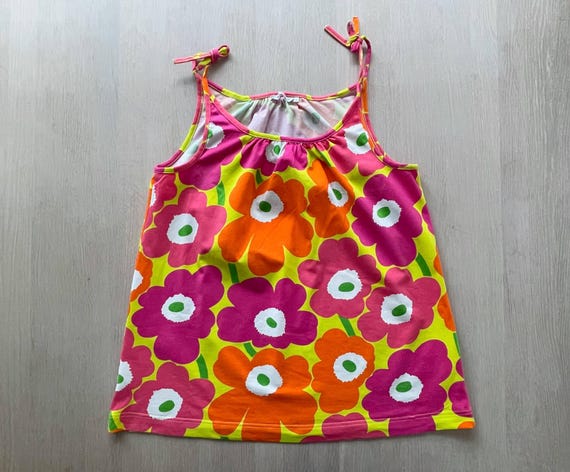 Marimekko Unikko Tank Top, Colorful Floral Poppy Print Cami Shirt