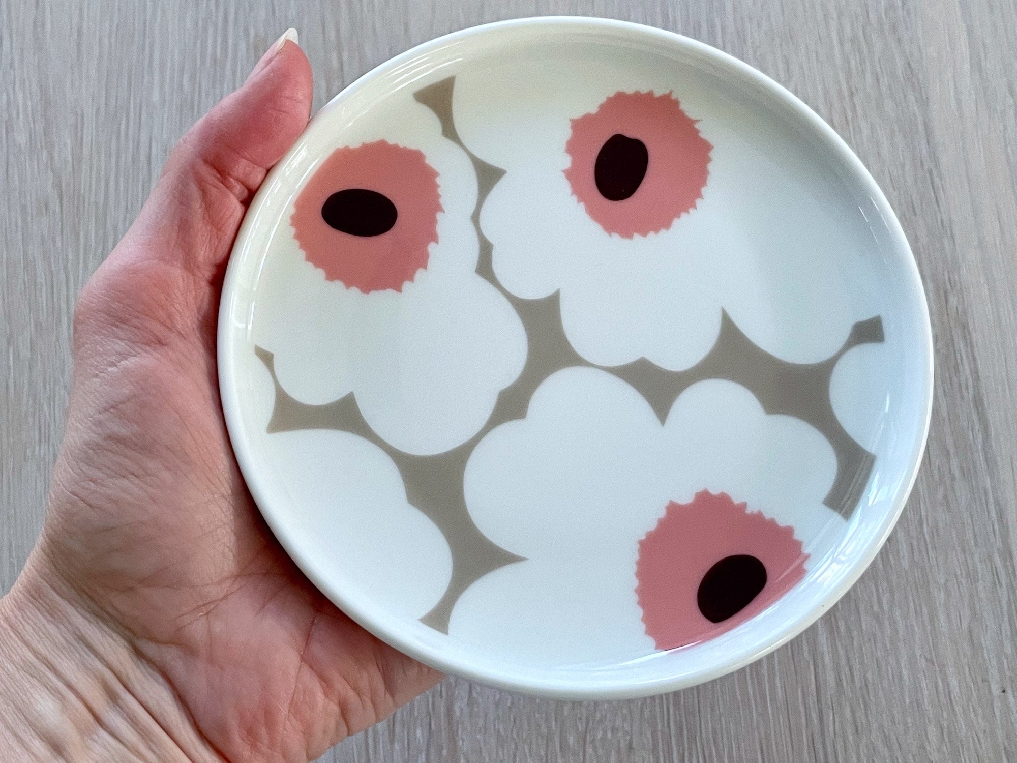 Marimekko Unikko Porcelain Plate From Finland, Poppy Print