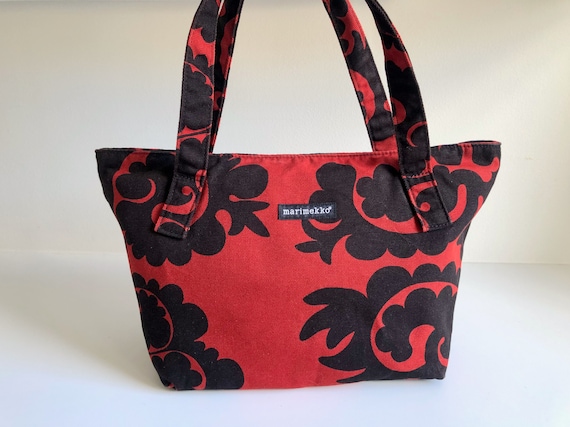 MARIMEKKO Canvas tote bag, Black and Red Samovaari
