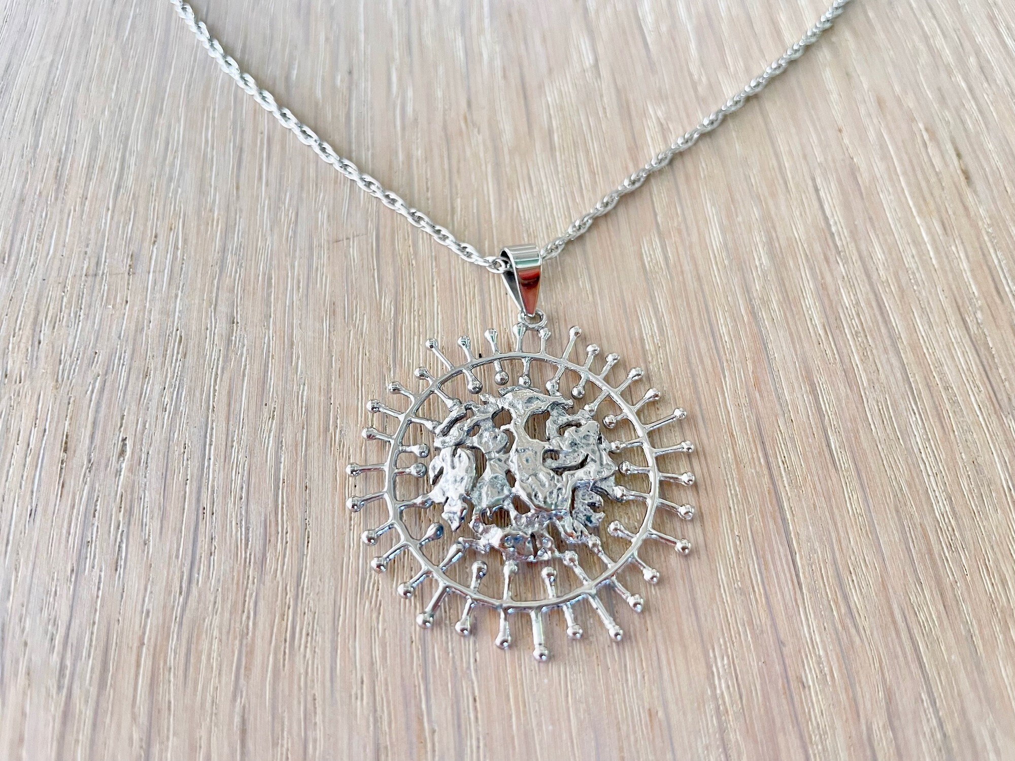 Collier Pendentif Pleine Lune En Argent 830 - Tapio Wirkkala Finlande - Occasion