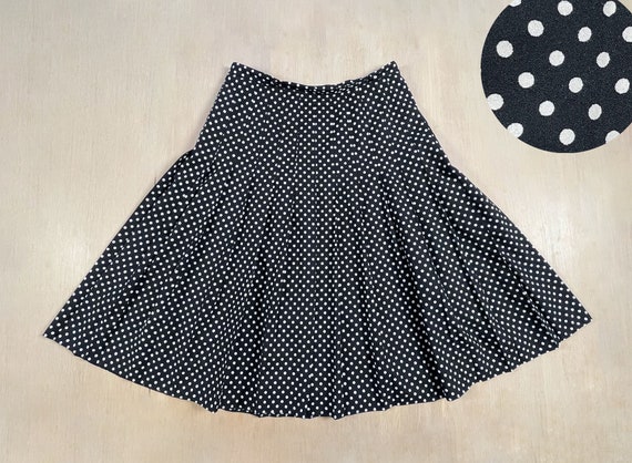 Black polka dot midi skirt sale