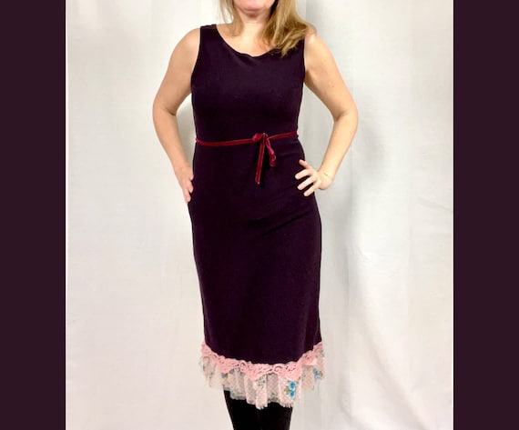 purple sleeveless sweater dress Lauren Ralph Lauren Sleeveless Sweater Dress Women PXS Plum Purple A-Line  Casual