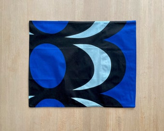Housse de coussin bleu Marimekko Kaivo, housse de coussin, taie d'oreiller en coton, coussin décoratif géométrique