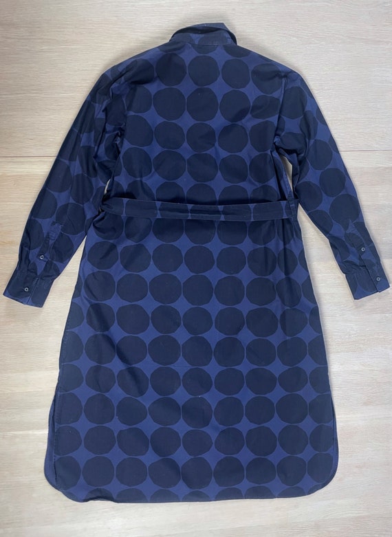 Marimekko Kivet Uniqlo Shirt Dress, Blue Polka Do… - image 8