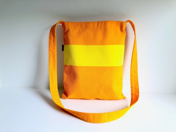 Yellow and Orange MARIMEKKO Crossbody Canvas Tote