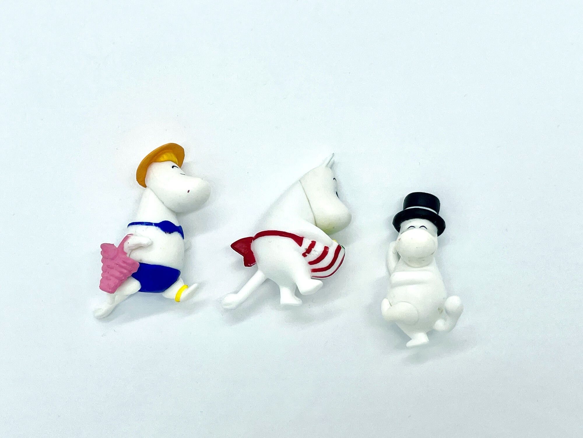 Moomin figures, 3 Piece set, Snorkmaiden, Moominmamma and Moominpappa from Finland