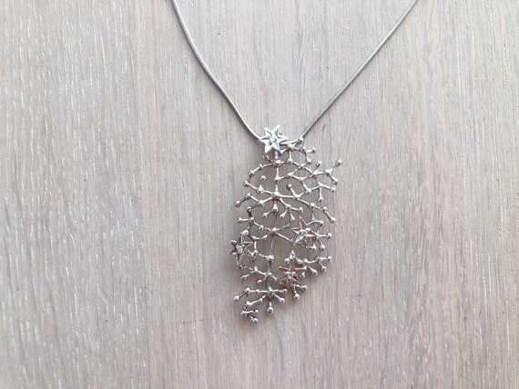 Star Necklace, Tapio Wirkkala Silver Necklace in Box, Finland, Finnish Design Birthday Gift for women
