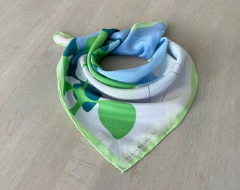 Marja Kurki Silk Scarf, Leaf Print Scarf, Finnish Designer scarf, 20", Gift for her