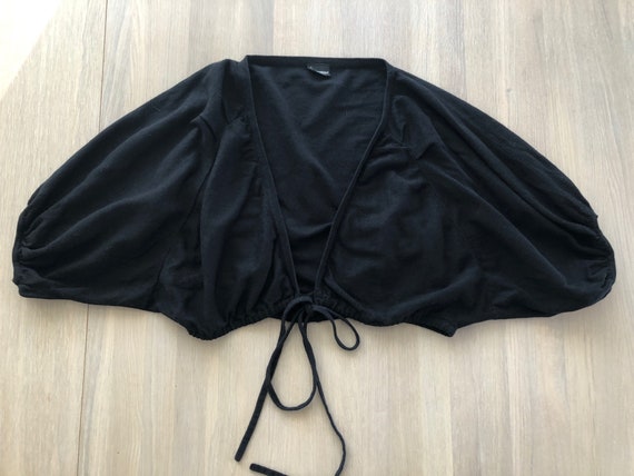 Marimekko Vintage Cotton Cardigan, Black Bolero Ca