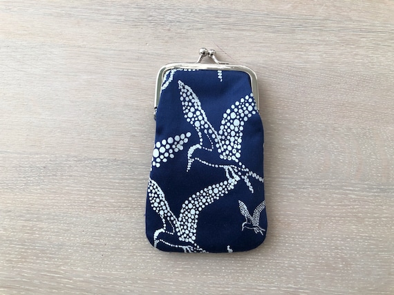 Small Blue Bird Print Clutch bag by Ivana Helsinki