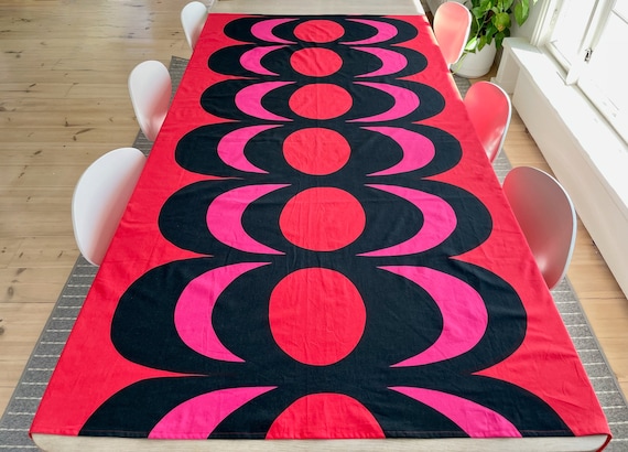 Voorouder Mentor Respectvol Vintage Marimekko Kaivo Fabric Tafelkleed Rood Geometrisch - Etsy België