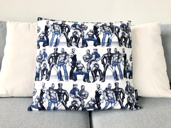レア　tom of finland コラボ　クッションカバー Tom of Finland Cotton Cushion Cover - Blue Squad Gay Art Pillow 19