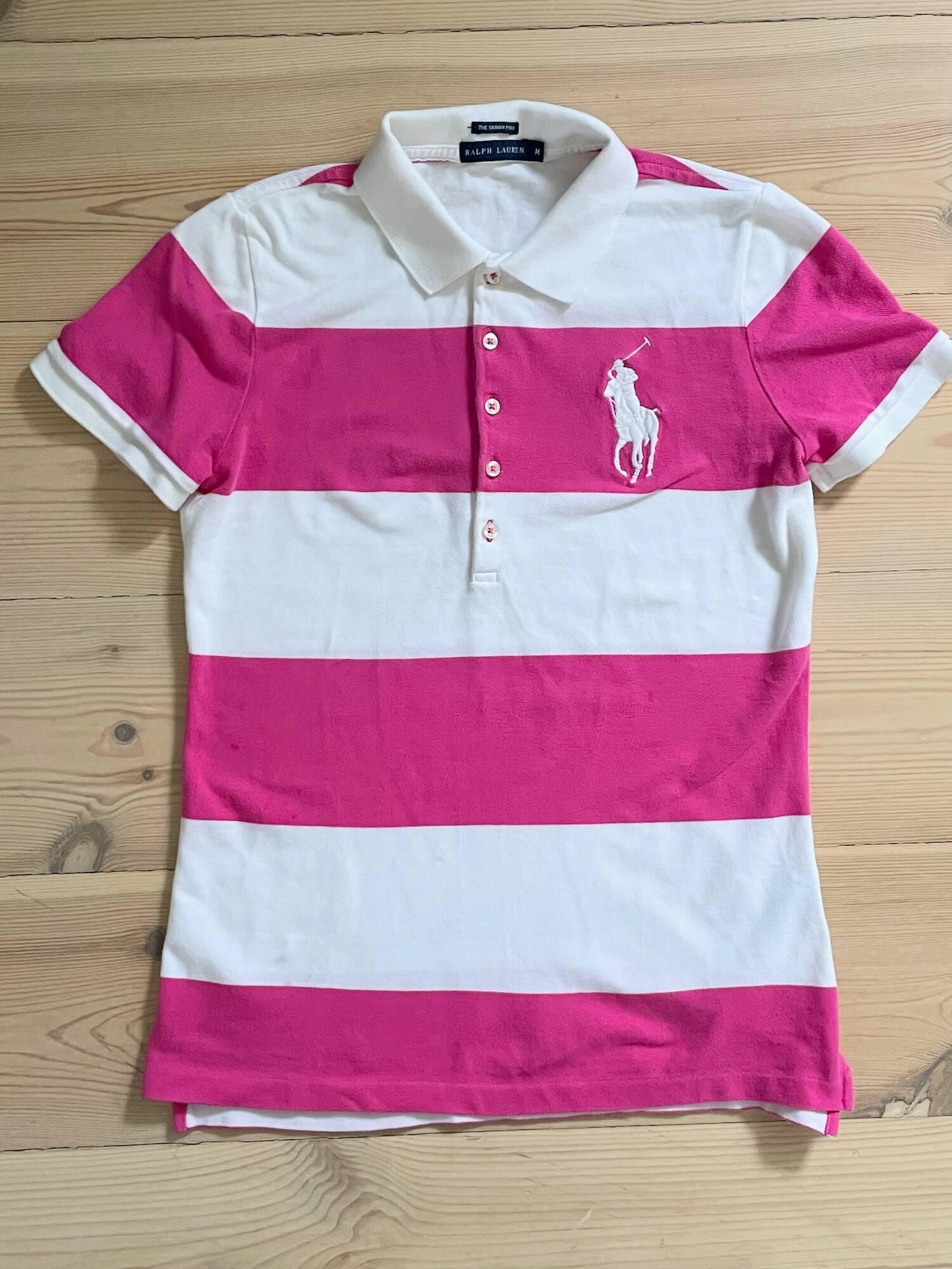 Ralph Lauren Pink Striped Polo Shirt: Y2K Cotton Rugby Tee - Etsy