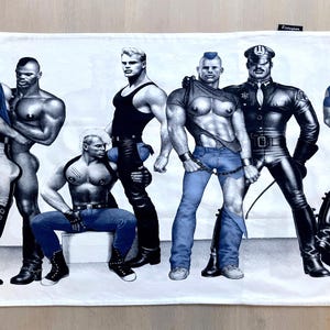 Tom of Finland 'Blue Squad' Organic Cotton Satin Pillowcase