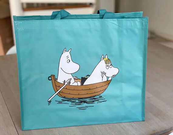 Turquoise Moomin Durable Shopping Bag With Moomintroll and