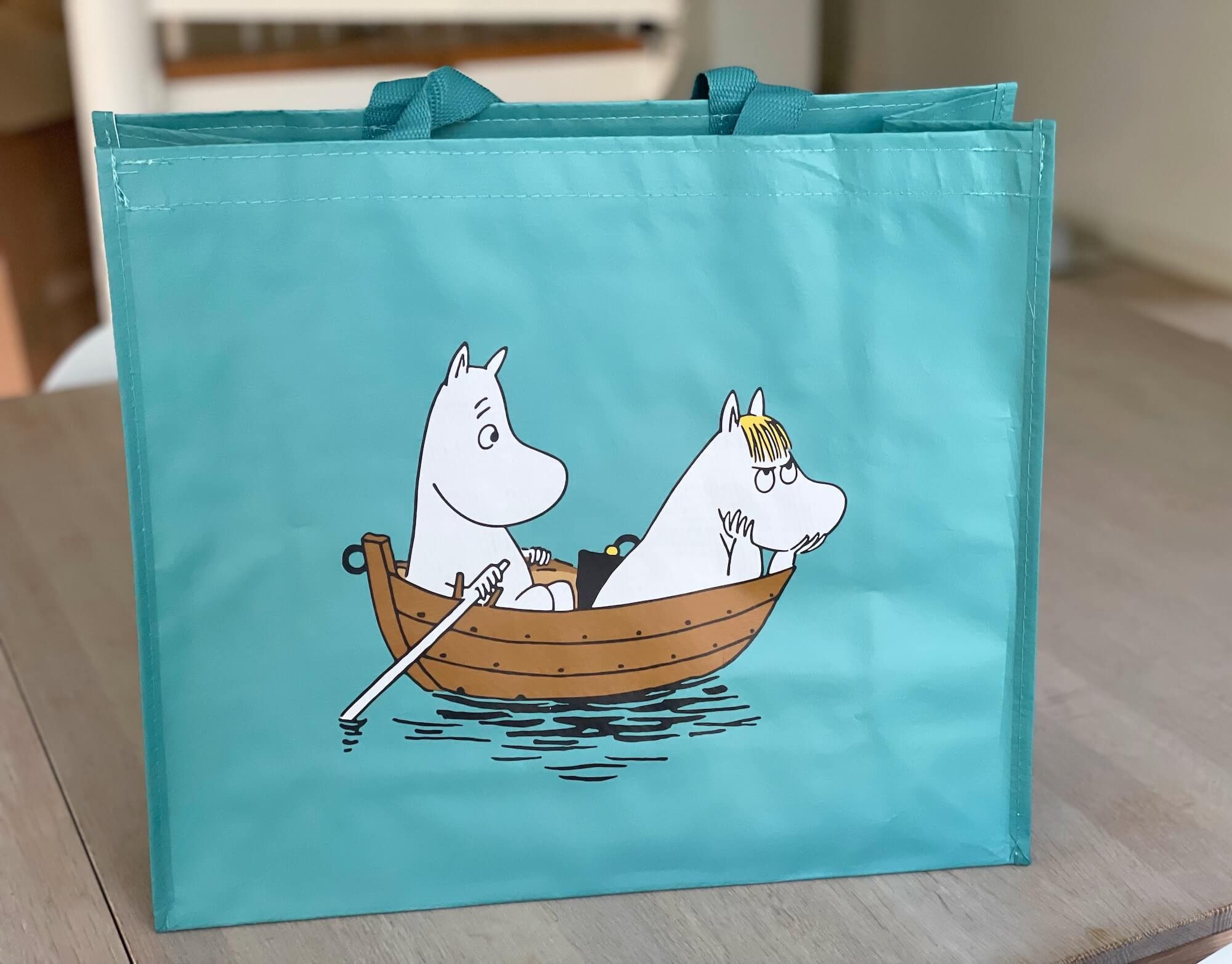 Turquoise Moomin Durable Shopping Bag With Moomintroll and