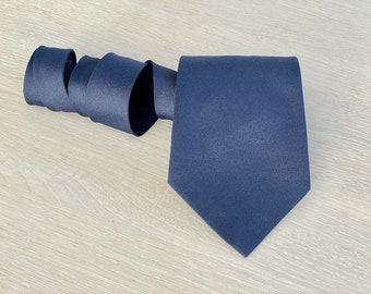 Mens Vintage Tie by EBB, Made in Finland, Dark Blue Minimalist Necktie