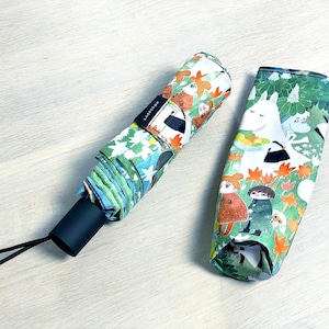 Moomin Umbrella: Compact Automatic Open/Close, Eco-Friendly RPET
