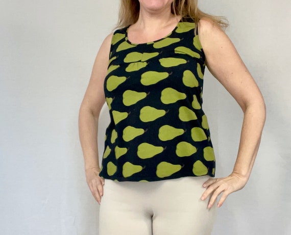 MARIMEKKO Vintage T Shirt, Pear Print Top, Funky … - image 1