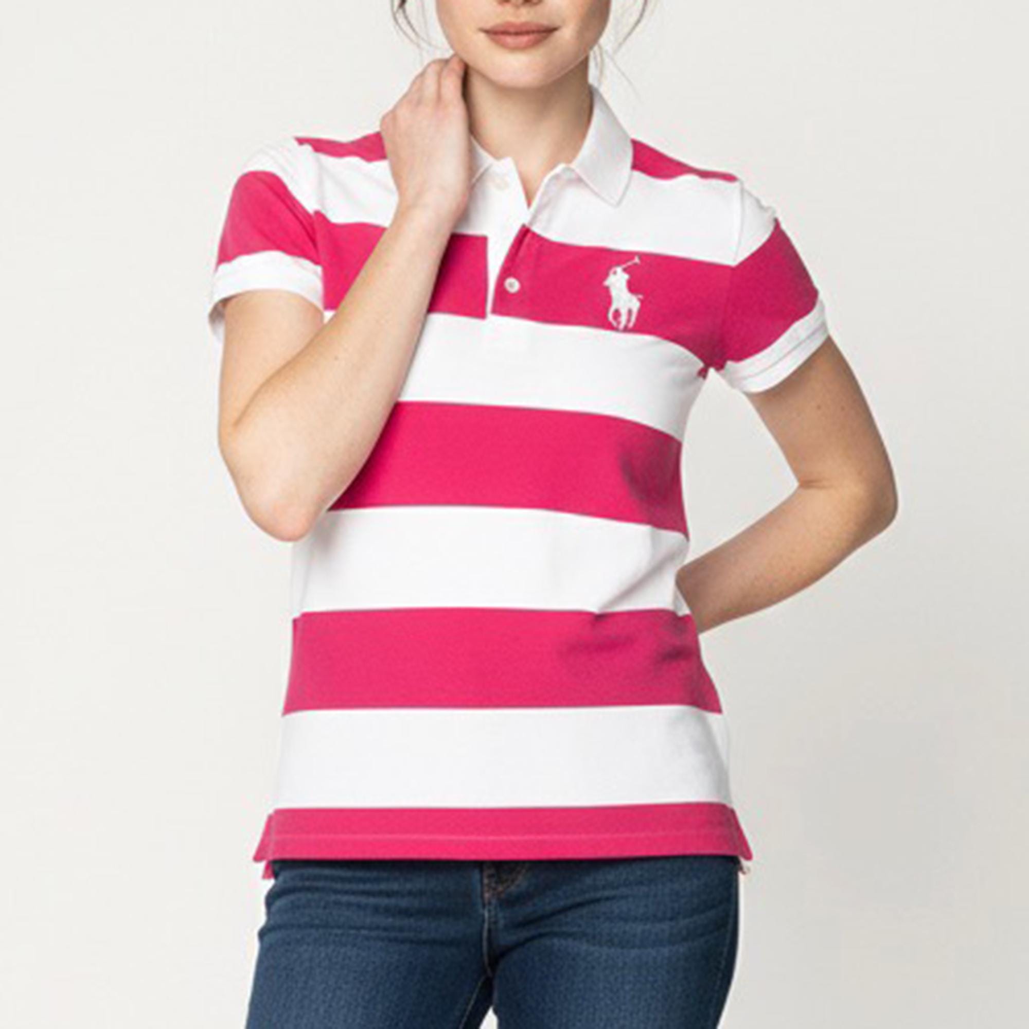 Ralph Lauren Pink Striped Polo Shirt: Y2K Cotton Rugby Tee - Etsy