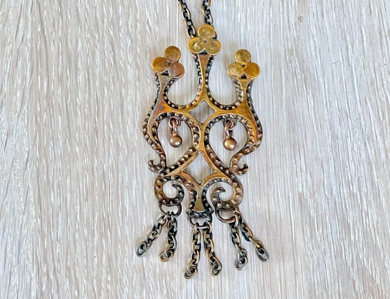 Hannu Ikonen Pendant Necklace, Large Bronze neckl… - image 1