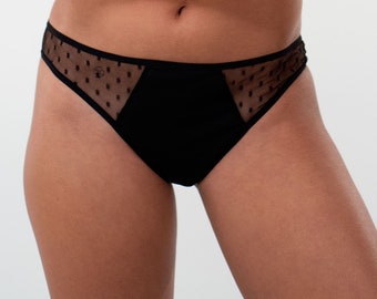 Culotte de règles ultra-fine et ultra-absorbante par Loulou - culotte menstruelle - tanga - flux léger