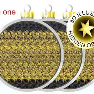 Weihnachtsblase - 3D Stereogramm optische Täuschung Drei Postkarten in einem Set