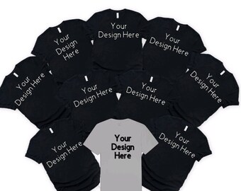 Matching Family Tshirt Mockup. Blank Mockup, Black and White T shirt Mockup, Group T-shirts, Bella Canvas T Shirt Mockup, PNG, Gildan Tshirt