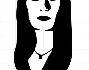 Pretty Morticia Addams Sticker