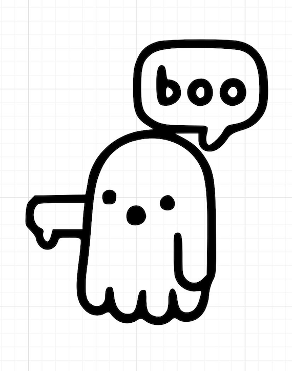Thumbs-down boo Ghost Funny Sticker - Etsy