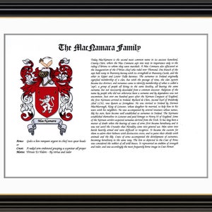 MacNamara Family Coat of Arms and Family History Print