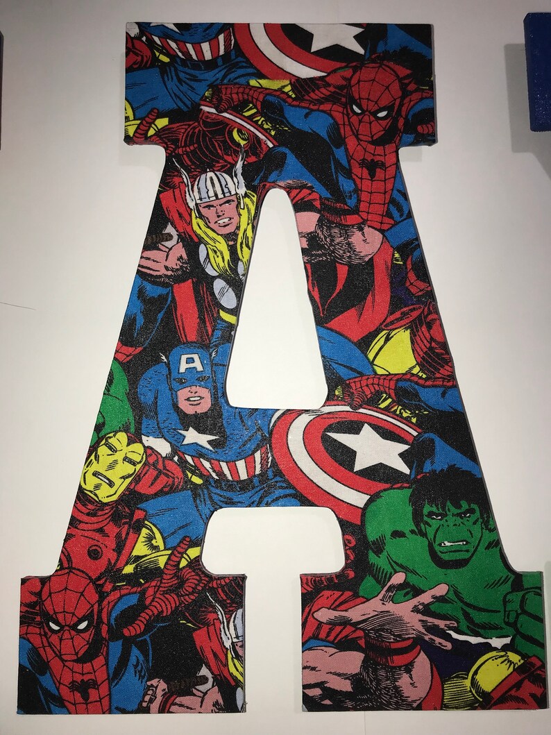 Multiple Personalized Marvel Inspired Giant Wooden Letters for Etsy