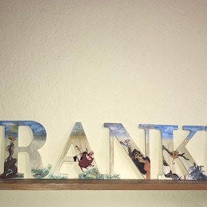 Multiple Personalized Disney Inspired wooden letters for wall decor (8 Inches tall) LION KING