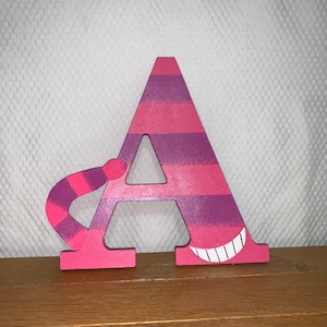 Personalized Disney Alice in Wonderland Inspired wooden letters for wall decor (8 Inches tall) CHESHIRE CAT
