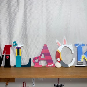 Personalized Disney ALICE IN WONDERLAND Baby Nursery letters for wall decor (8 Inches tall)