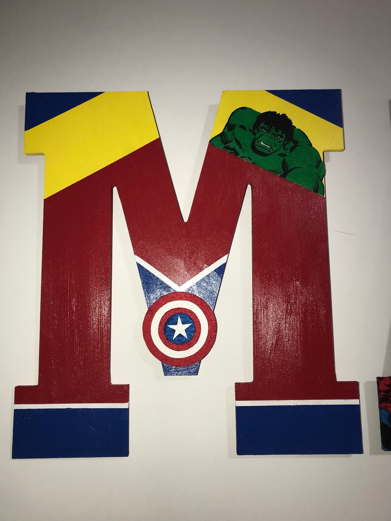 Multiple Personalized Marvel Inspired Giant Wooden Letters for Etsy