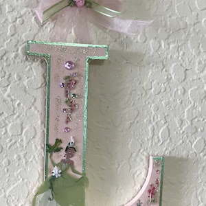 Girls room Disney Princess and the Frog TIANA Inspired wooden letters for wall decor (8 Inches tall)