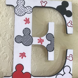 Personalized Disney Mickey Mouse Inspired wooden letters for wall decor (8 Inches tall)