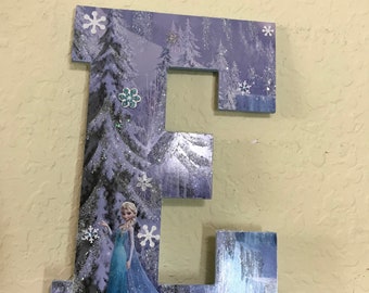frozen wood letters etsy
